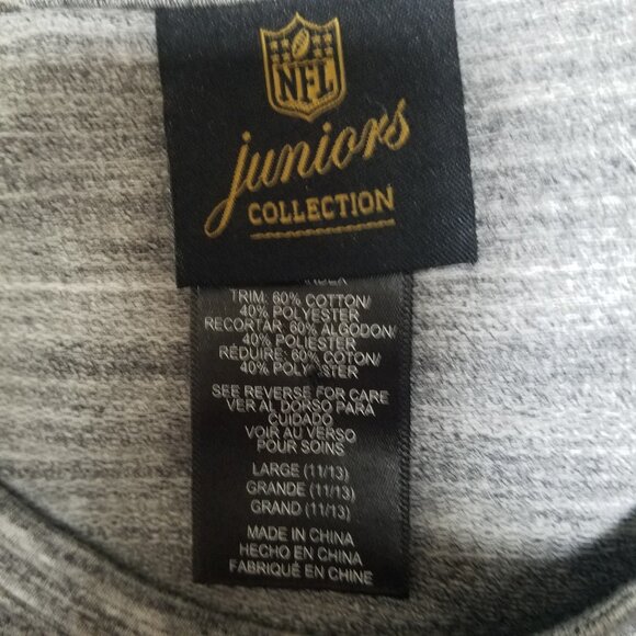 Denver Broncos Gray Space Dye Sweat Shirt Style Tail Layer Look Top L - Picture 8 of 10